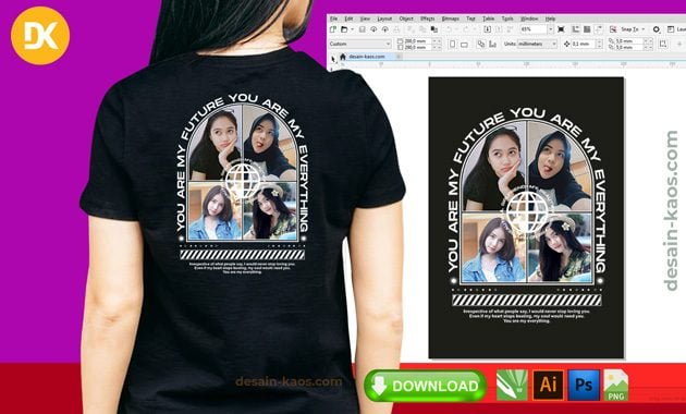 mentahan Desain Kaos Aesthetic Bucin Streetwear Versi 3